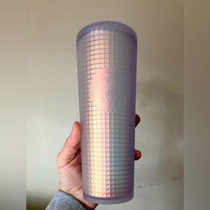 White iridescent venti Starbucks tumbler
